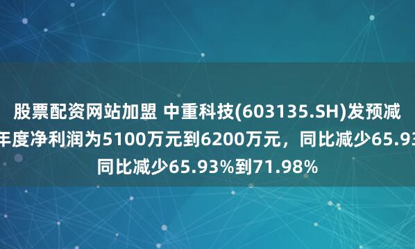 股票配资网站加盟 中重科技(603135.SH)发预减，预计2024年度净利润为5100万元到6200万元，同比减少65.93%到71.98%