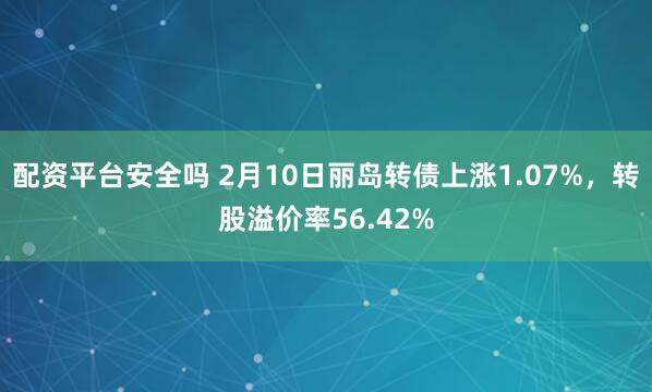 配资平台安全吗 2月10日丽岛转债上涨1.07%，转股溢价率56.42%