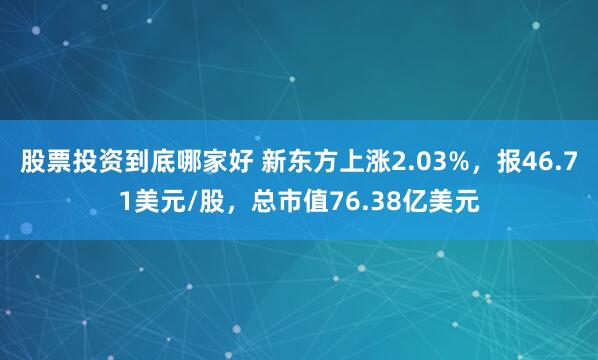 股票投资到底哪家好 新东方上涨2.03%，报46.71美元/股，总市值76.38亿美元